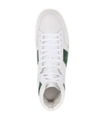 weiße und grüne hohe Sneakers aus Leder von Saint Laurent