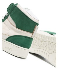 weiße und grüne hohe Sneakers aus Leder von Axel Arigato