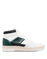 weiße und grüne hohe Sneakers aus Leder von Filling Pieces