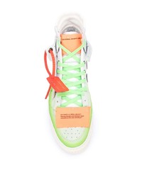 weiße und grüne hohe Sneakers aus Leder von Off-White