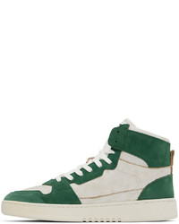 weiße und grüne hohe Sneakers aus Leder von Axel Arigato