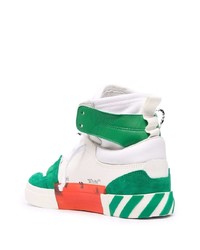 weiße und grüne hohe Sneakers aus Leder von Off-White