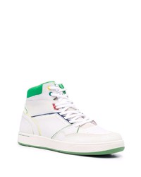 weiße und grüne hohe Sneakers aus Leder von PS Paul Smith