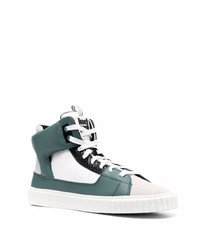 weiße und grüne hohe Sneakers aus Leder von Just Cavalli