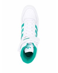 weiße und grüne hohe Sneakers aus Leder von adidas