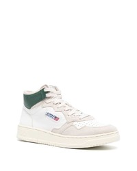 weiße und grüne hohe Sneakers aus Leder von AUTRY