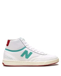 weiße und grüne hohe Sneakers aus Leder von New Balance