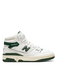 weiße und grüne hohe Sneakers aus Leder von New Balance