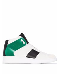 weiße und grüne hohe Sneakers aus Leder von NEW STANDARD