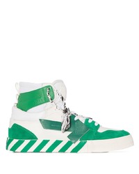 weiße und grüne hohe Sneakers aus Leder von Off-White