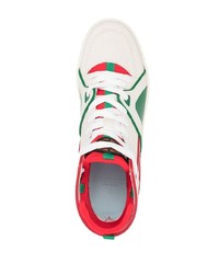 weiße und grüne hohe Sneakers aus Leder von Just Don