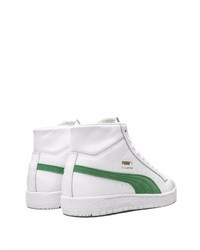weiße und grüne hohe Sneakers aus Leder von Puma