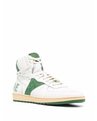 weiße und grüne hohe Sneakers aus Leder von Rhude