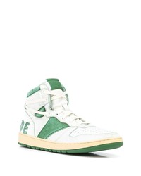 weiße und grüne hohe Sneakers aus Leder von Rhude