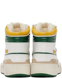 weiße und grüne hohe Sneakers aus Leder von Isabel Marant