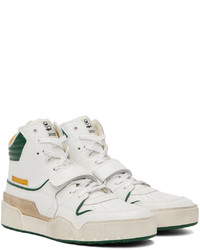 weiße und grüne hohe Sneakers aus Leder von Isabel Marant