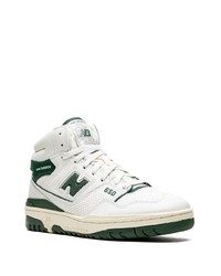 weiße und grüne hohe Sneakers aus Leder von New Balance