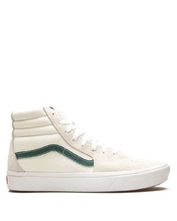 weiße und grüne hohe Sneakers aus Segeltuch