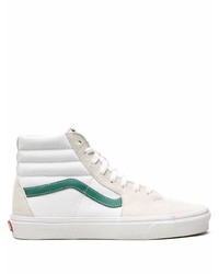 weiße und grüne hohe Sneakers aus Segeltuch von Vans