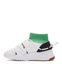 weiße und grüne hohe Sneakers von Adidas Originals By Alexander Wang