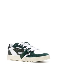 weiße und grüne Leder niedrige Sneakers von Off-White