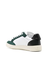 weiße und grüne Leder niedrige Sneakers von Off-White