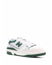 weiße und grüne Leder niedrige Sneakers von New Balance