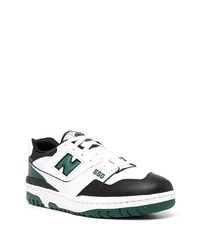 weiße und grüne Leder niedrige Sneakers von New Balance