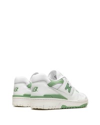 weiße und grüne Leder niedrige Sneakers von New Balance