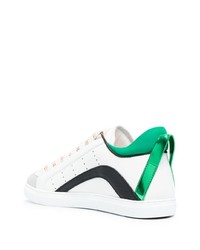 weiße und grüne Leder niedrige Sneakers von DSQUARED2