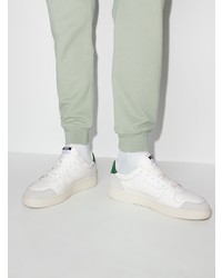 weiße und grüne Leder niedrige Sneakers von Axel Arigato