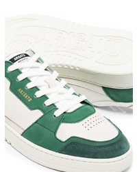 weiße und grüne Leder niedrige Sneakers von Axel Arigato