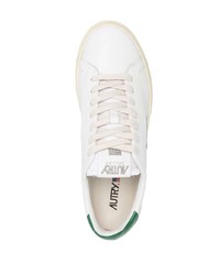 weiße und grüne Leder niedrige Sneakers von AUTRY