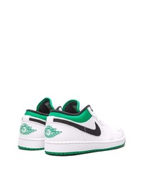 weiße und grüne Leder niedrige Sneakers von Jordan