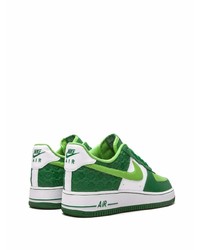 weiße und grüne Leder niedrige Sneakers von Nike