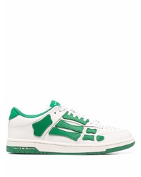 weiße und grüne Leder niedrige Sneakers von Amiri