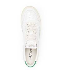 weiße und grüne Leder niedrige Sneakers von AUTRY