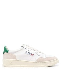 weiße und grüne Leder niedrige Sneakers von AUTRY