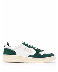 weiße und grüne Leder niedrige Sneakers von AUTRY