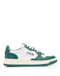 weiße und grüne Leder niedrige Sneakers von AUTRY