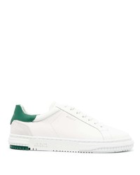 weiße und grüne Leder niedrige Sneakers von Axel Arigato