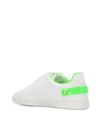 weiße und grüne Leder niedrige Sneakers von Valentino Garavani