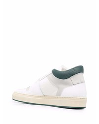 weiße und grüne Leder niedrige Sneakers von Common Projects