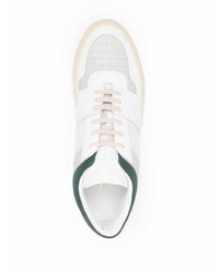 weiße und grüne Leder niedrige Sneakers von Common Projects