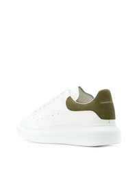 weiße und grüne Leder niedrige Sneakers von Alexander McQueen