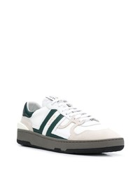 weiße und grüne Leder niedrige Sneakers von Lanvin