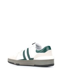 weiße und grüne Leder niedrige Sneakers von Lanvin