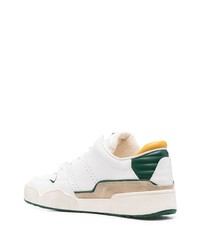 weiße und grüne Leder niedrige Sneakers von Isabel Marant