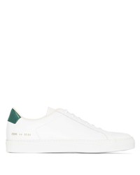 weiße und grüne Leder niedrige Sneakers von Common Projects