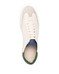 weiße und grüne Leder niedrige Sneakers von Officine Creative
